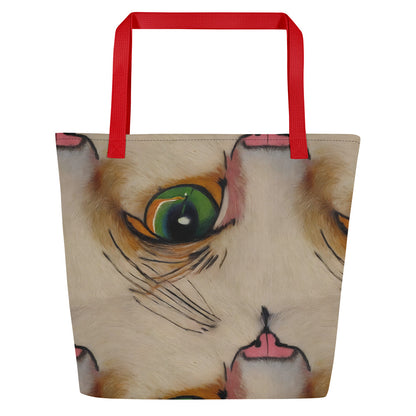Large Tote Bag w/ Pocket - Emerald Gaze