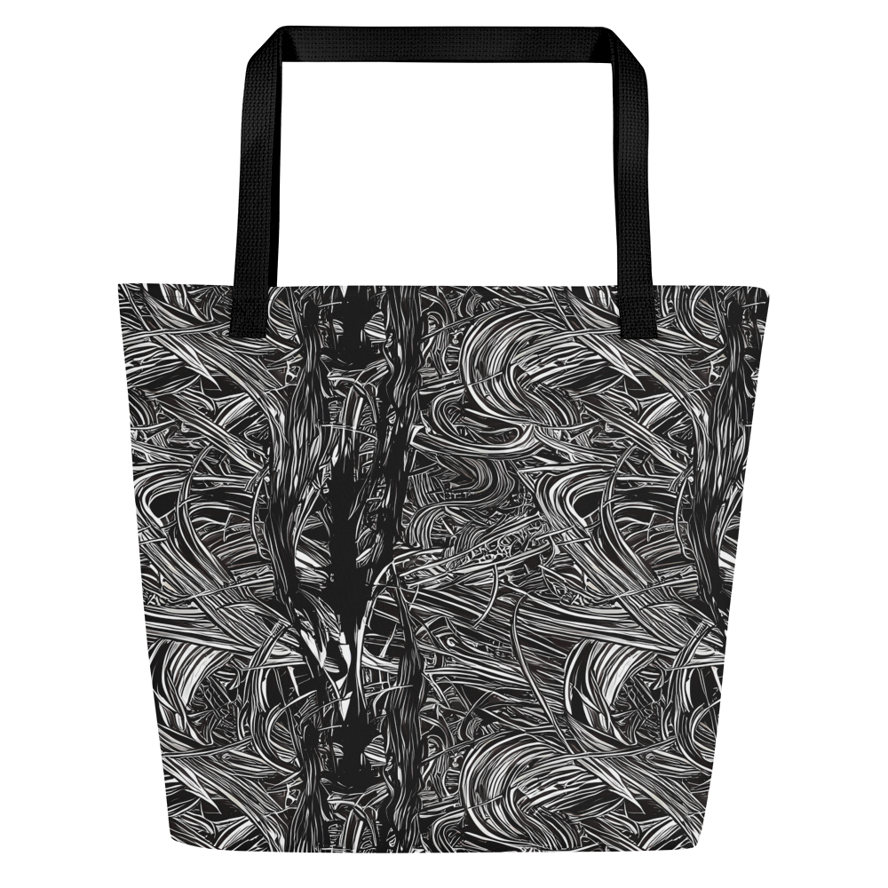 Large Tote Bag w/ Pocket - Mesmeric Tangles