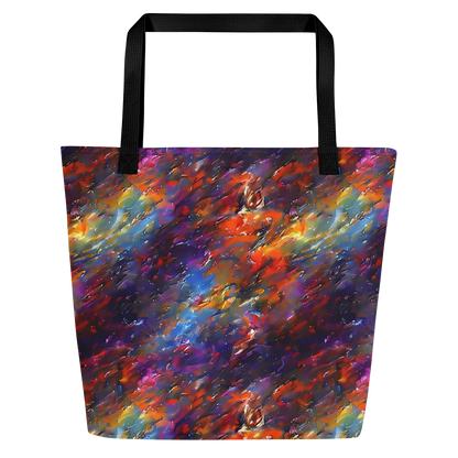 Large Tote Bag w/ Pocket - Auroral Ripples