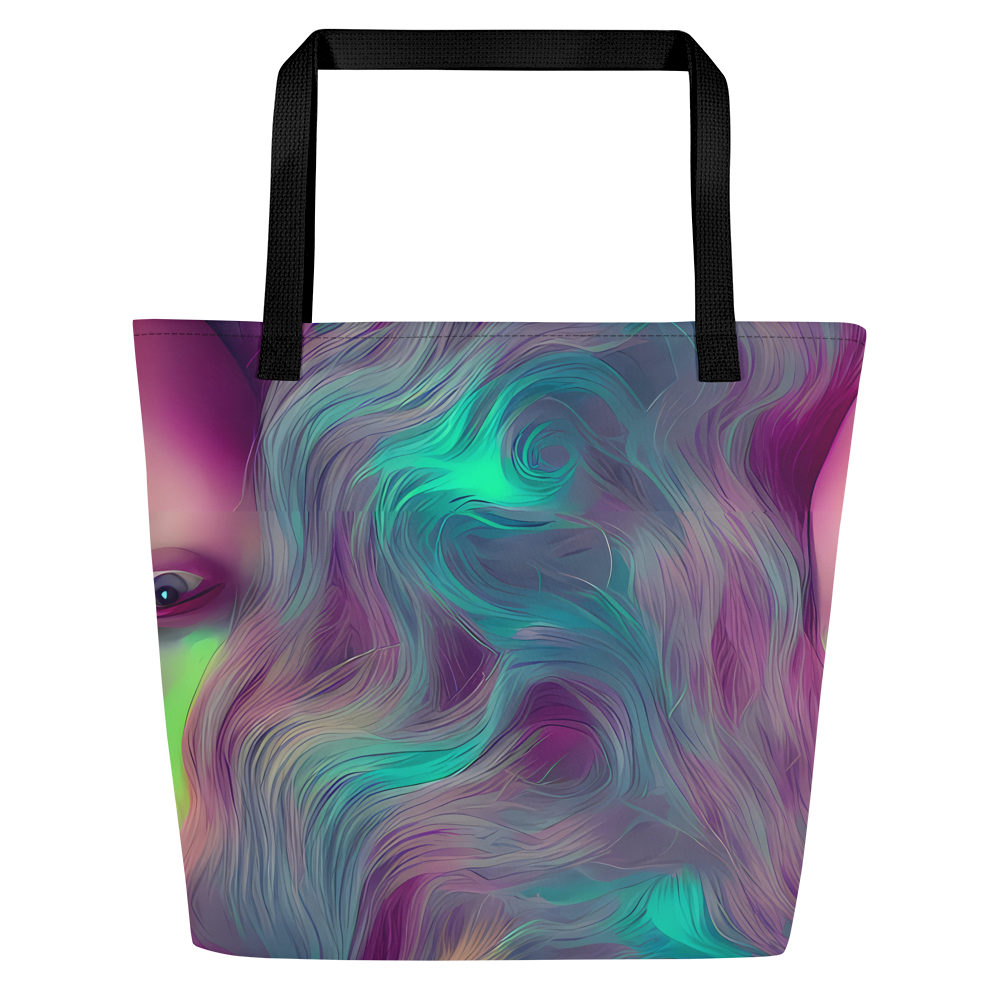 Large Tote Bag w/ Pocket - Surreal Tresses