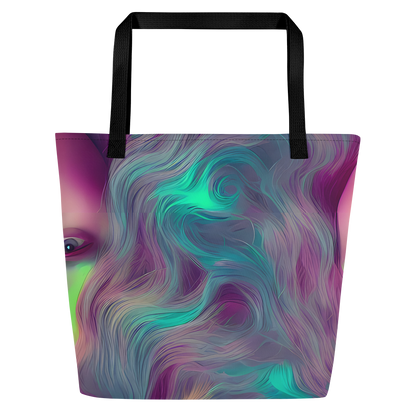 Large Tote Bag w/ Pocket - Surreal Tresses