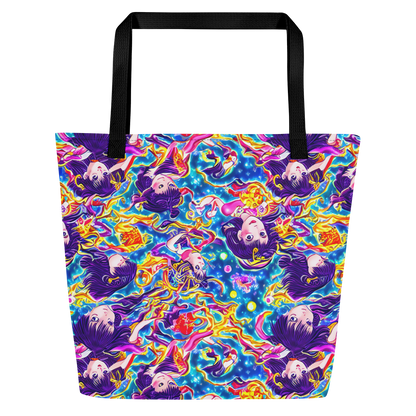 Large Tote Bag w/ Pocket - Aquatic Whim