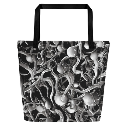 Large Tote Bag w/ Pocket - Fluid Monochrome