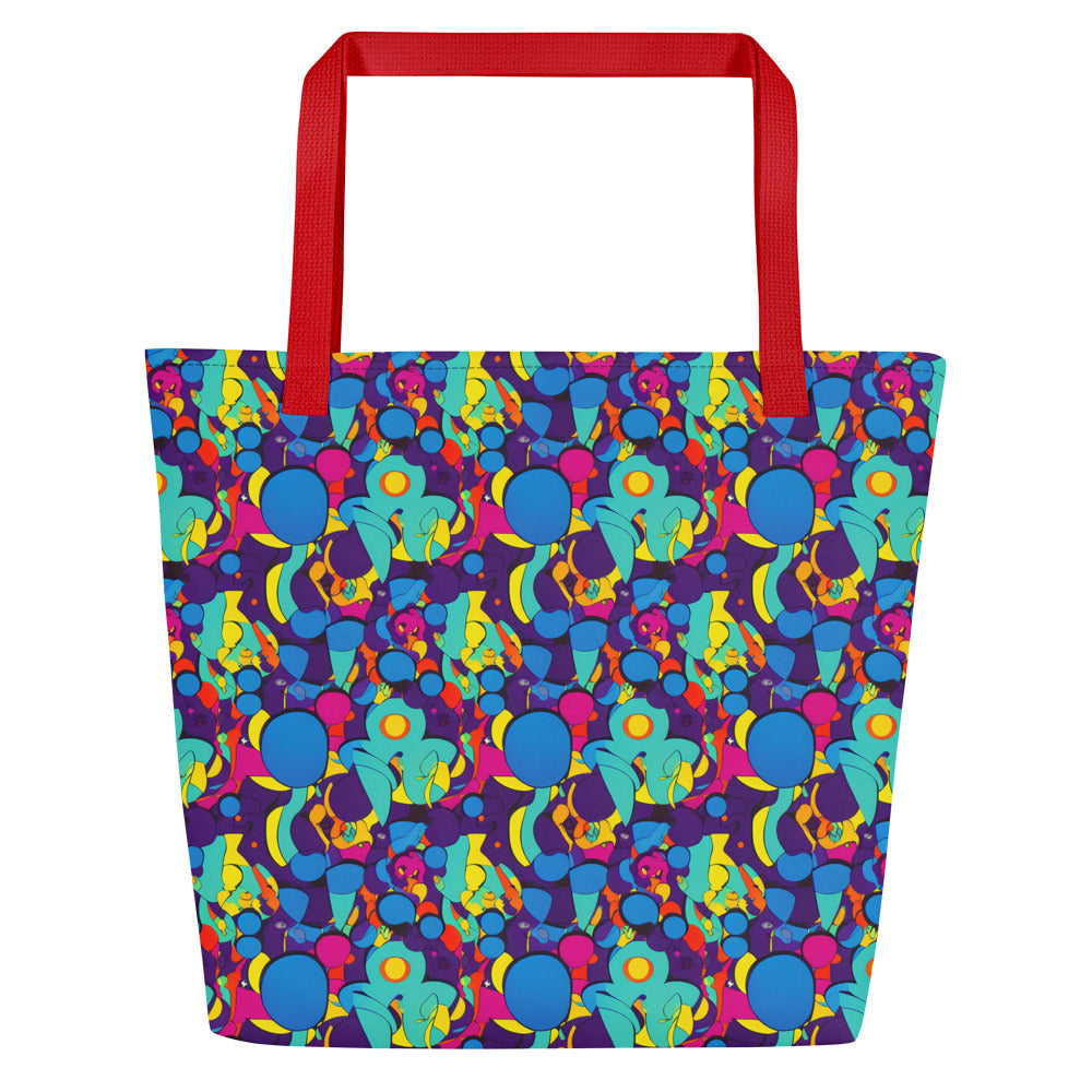 Large Tote Bag w/ Pocket - Psychedelic Harmony