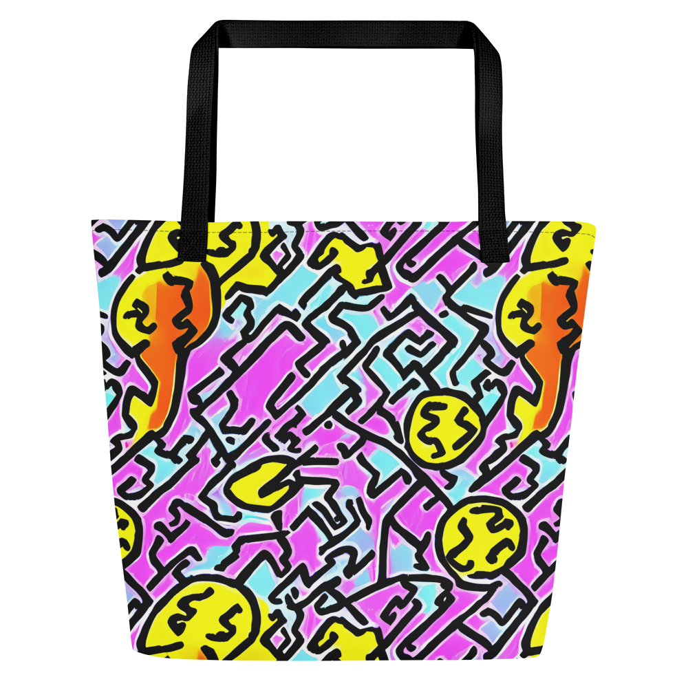 Large Tote Bag w/ Pocket - Punk Doodles