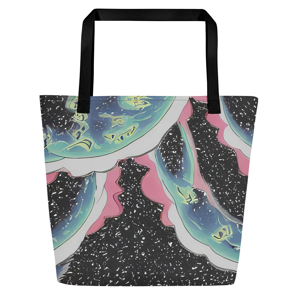 Large Tote Bag w/ Pocket - Lunar Waves