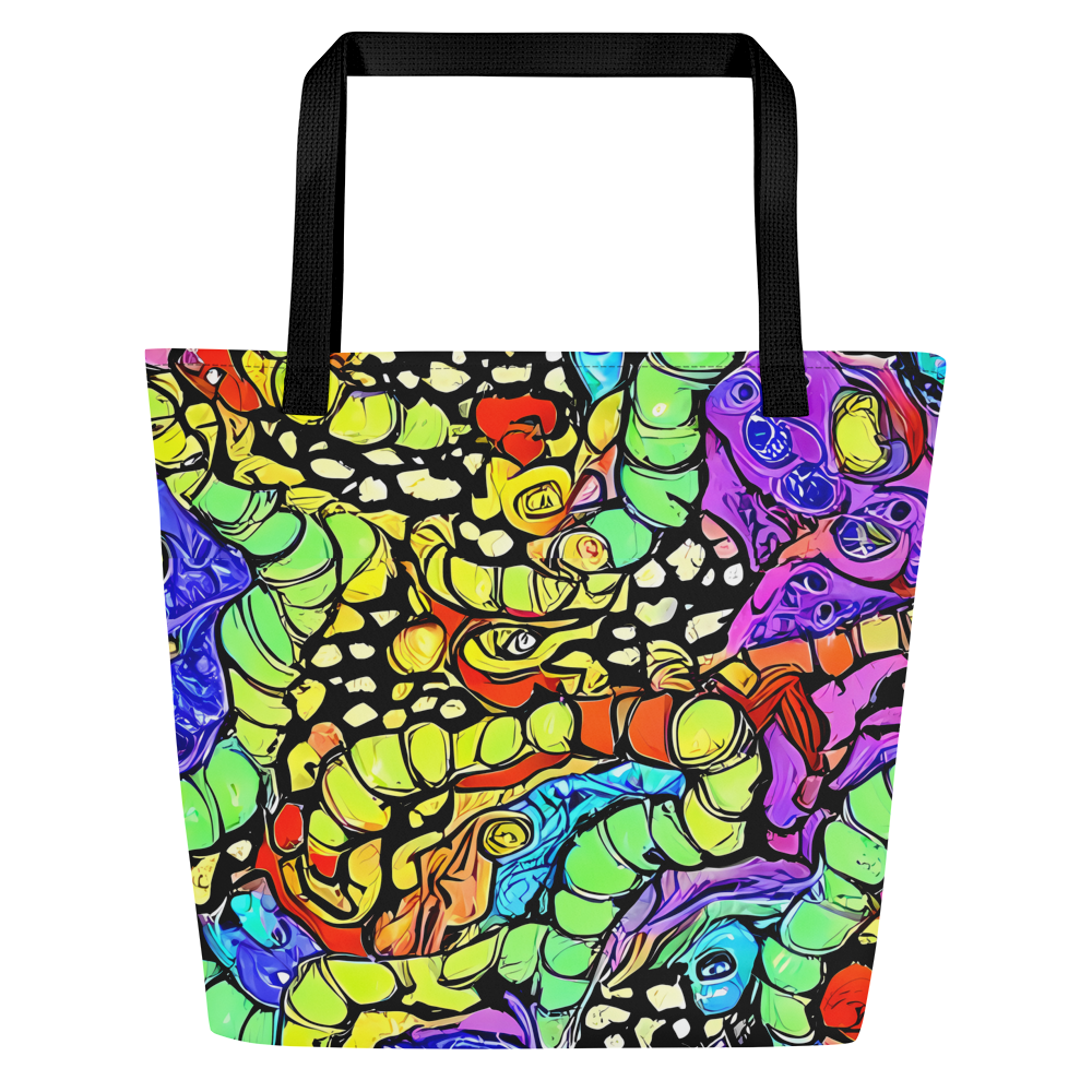 Large Tote Bag w/ Pocket - Frostwork Fantasy