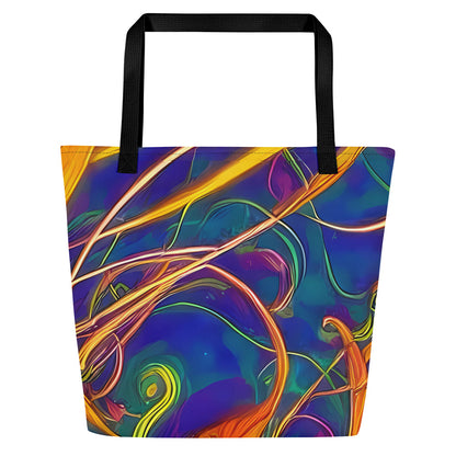 Large Tote Bag w/ Pocket - Luminous Whirl