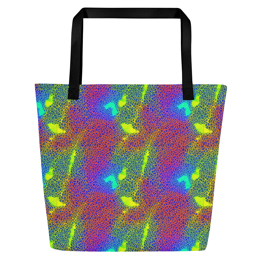 Large Tote Bag w/ Pocket - Prismatic Web