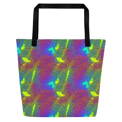 Large Tote Bag w/ Pocket - Prismatic Web