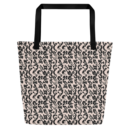 Large Tote Bag w/ Pocket - Curled Enigma