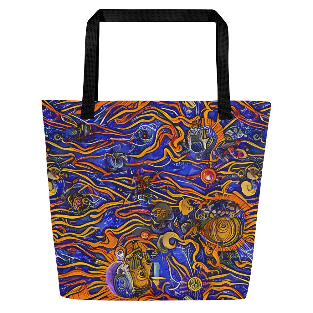 Large Tote Bag w/ Pocket - Mantegna Swirl