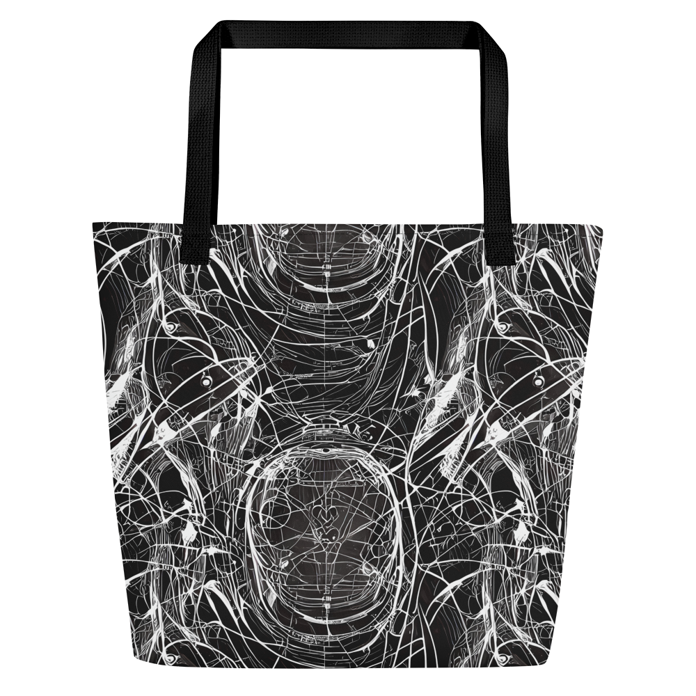 Large Tote Bag w/ Pocket - Nexus of Lines