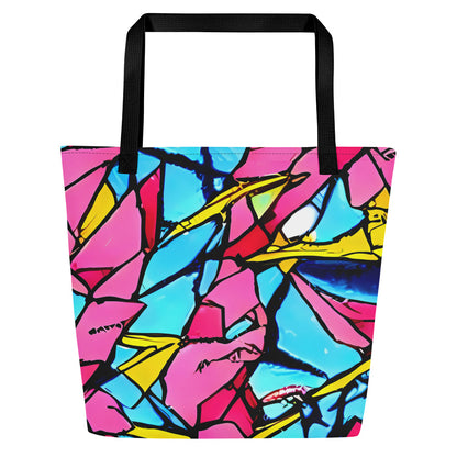 Large Tote Bag w/ Pocket - Barbier Bloom