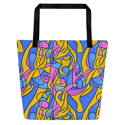 Large Tote Bag w/ Pocket - Cosmic Curves