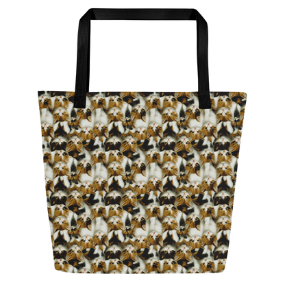 Large Tote Bag w/ Pocket - Cuddle Chaos