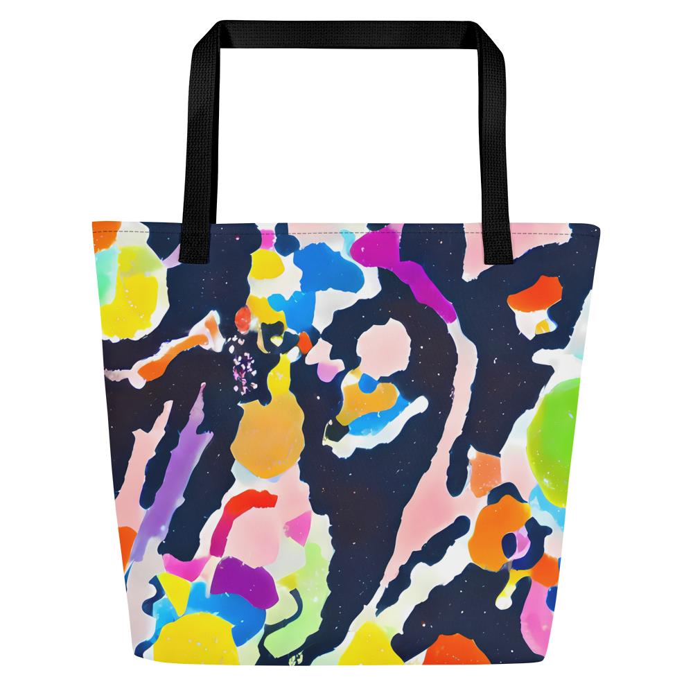 Large Tote Bag w/ Pocket - Kaleido Burst