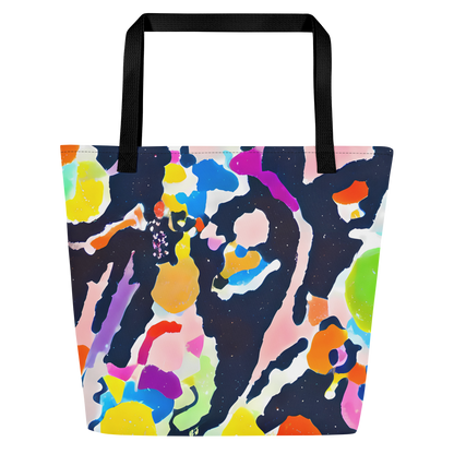 Large Tote Bag w/ Pocket - Kaleido Burst