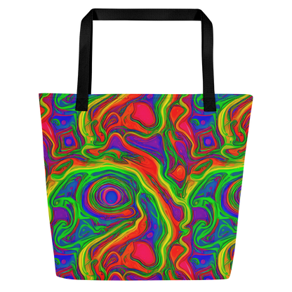 Large Tote Bag w/ Pocket - Psychedelic Waves