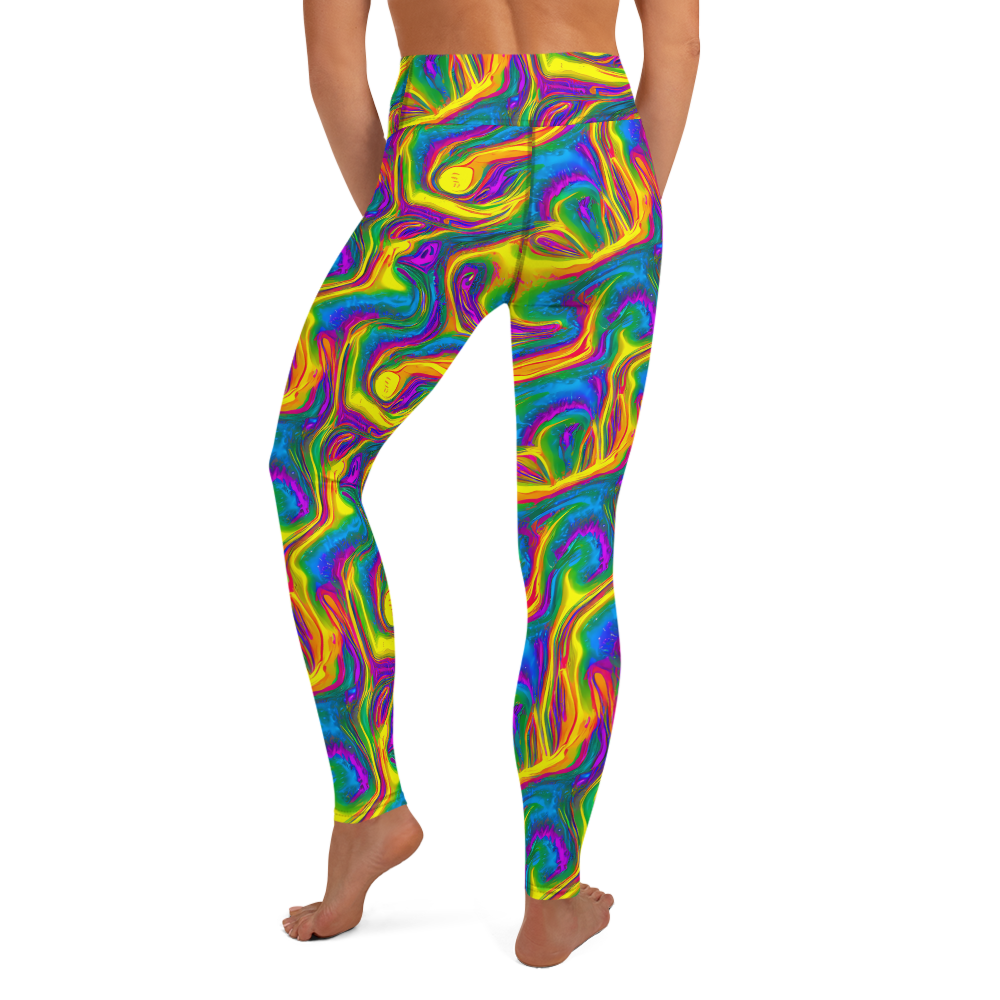 Yoga Leggings - Electric Aurora