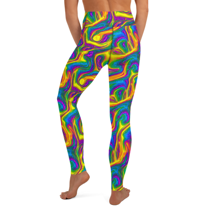 Yoga Leggings - Electric Aurora