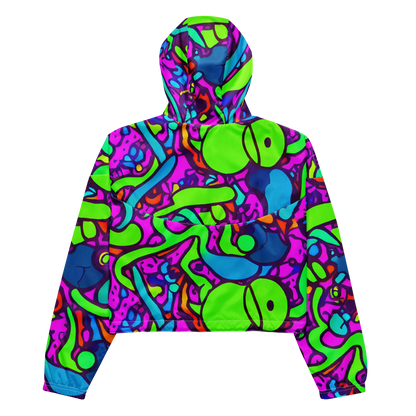 Women's Cropped Windbreaker - Funky Vortex