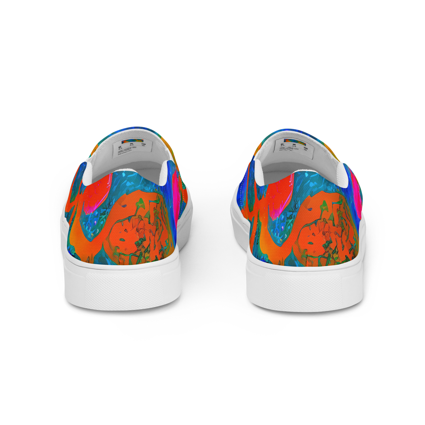 Women's Slip-On Canvas Shoes - Vibrant Mosaic