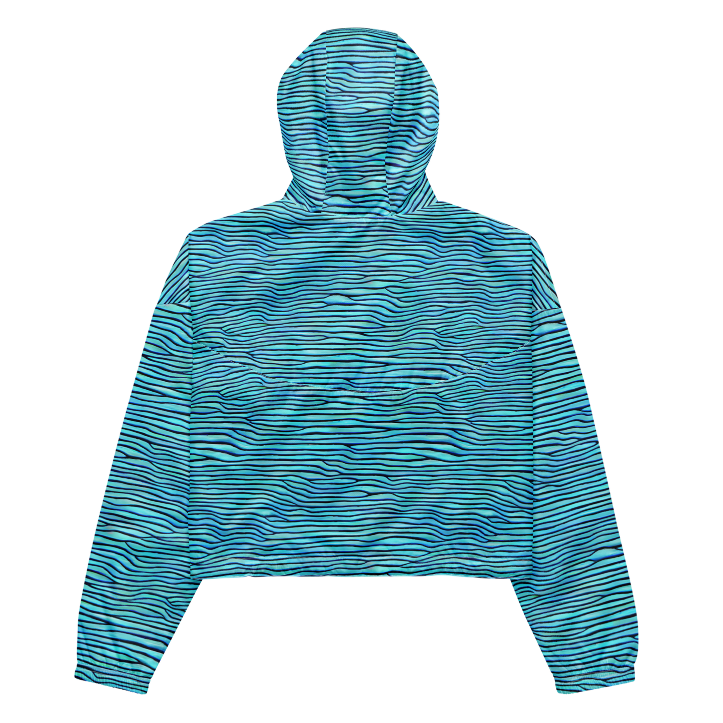 Women's Cropped Windbreaker - Aqua Drift