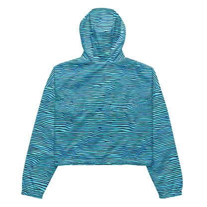 Women's Cropped Windbreaker - Aqua Drift