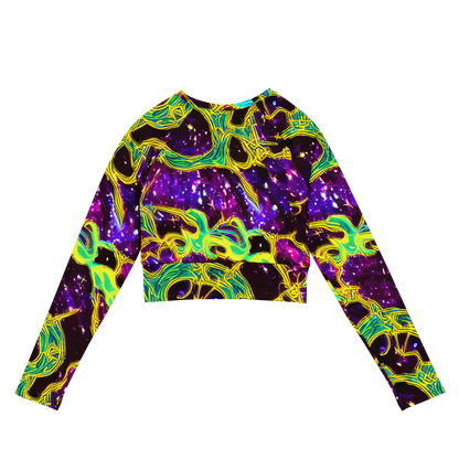 Long Sleeve Crop Top - Galactic Web