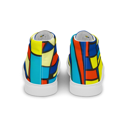 Men's High Top Canvas Shoes - Neon Fractals