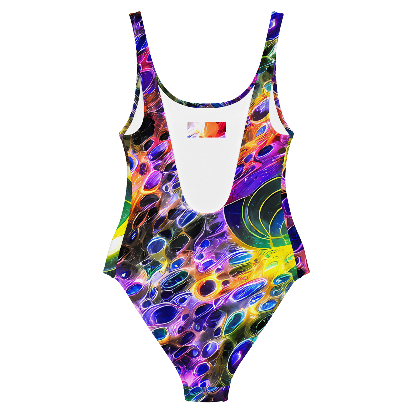 One-Piece Swimsuit - Neon Orbits
