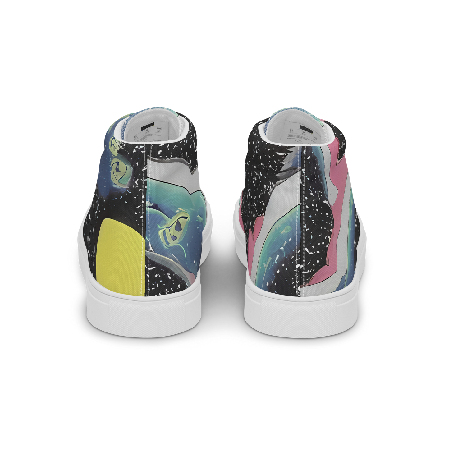 Men's High Top Canvas Shoes - Lunar Waves
