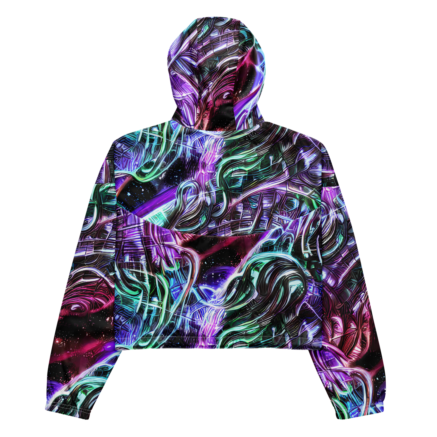 Women's Cropped Windbreaker - Nebula Fusions