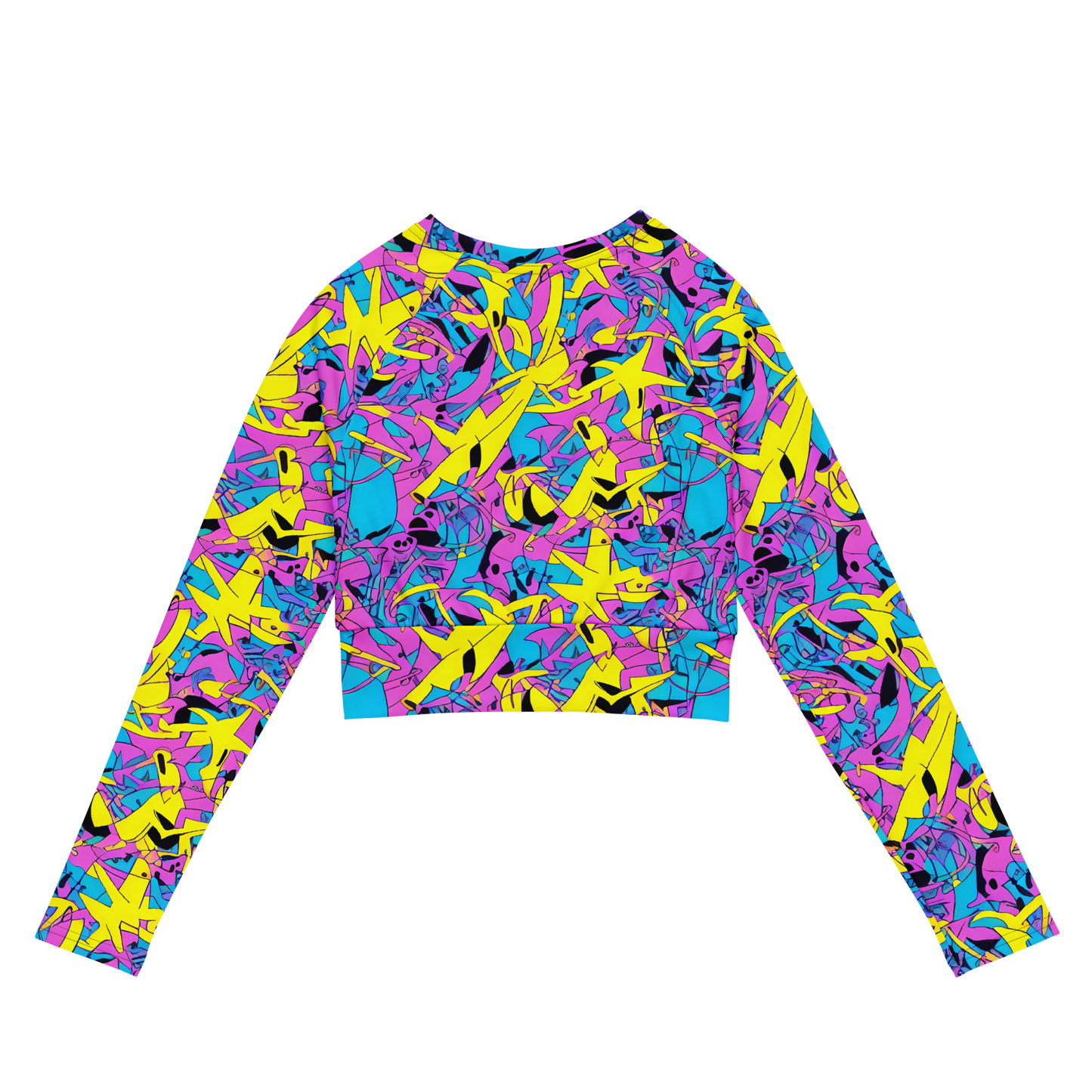 Long Sleeve Crop Top - Neon Jive