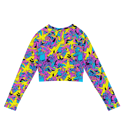 Long Sleeve Crop Top - Neon Jive