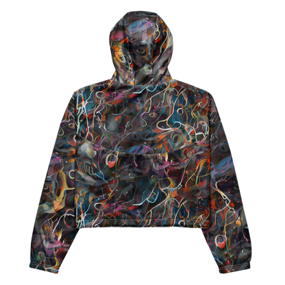 Women's Cropped Windbreaker - Chromatic Entanglement