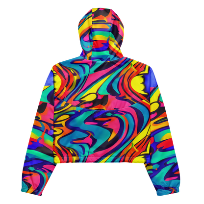 Women's Cropped Windbreaker - Electric Ecstasy