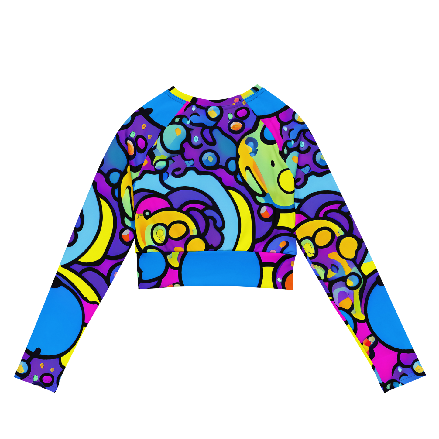 Long Sleeve Crop Top - Radiant Lagoon