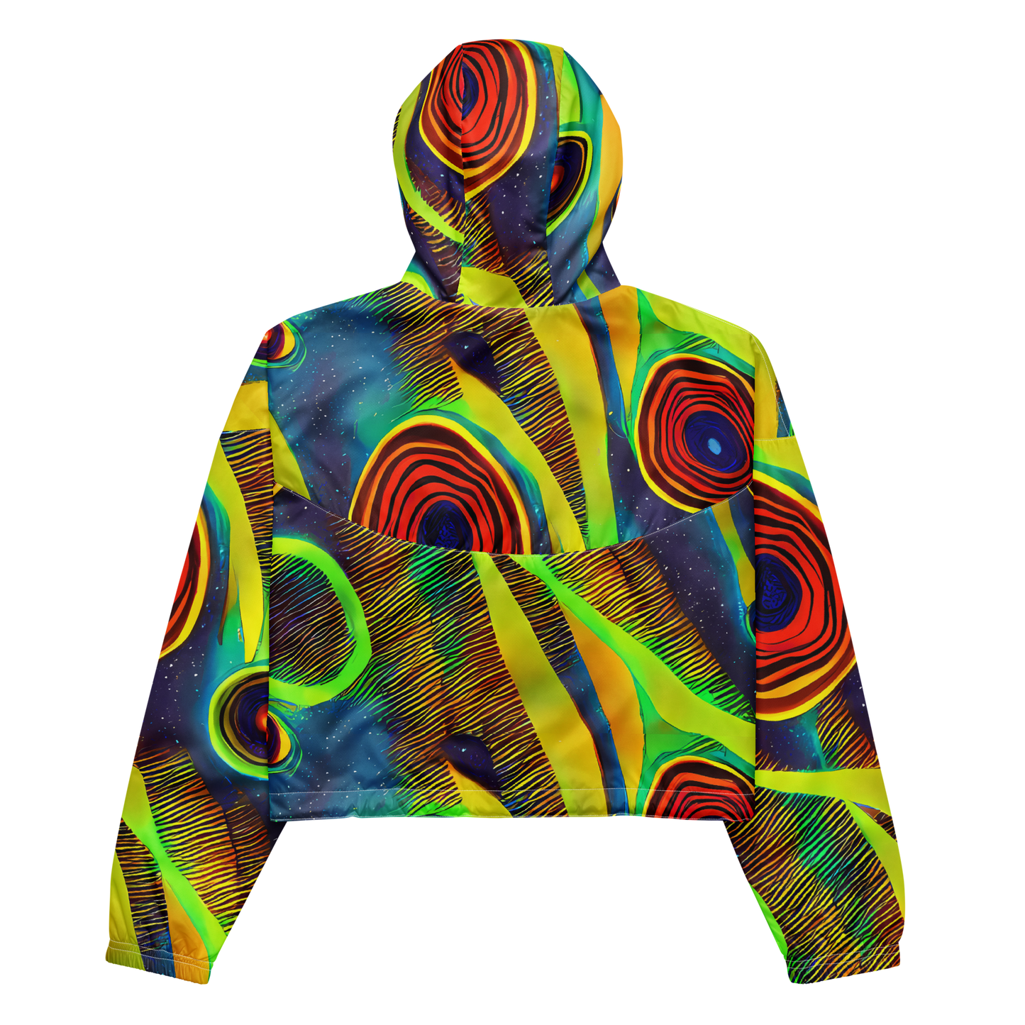 Women's Cropped Windbreaker - Galactic Pulse