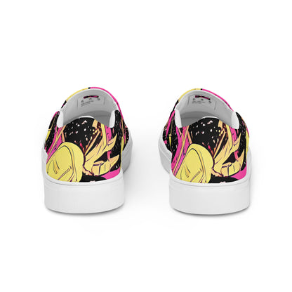 Women's Slip-On Canvas Shoes - Galaxy Graffiti