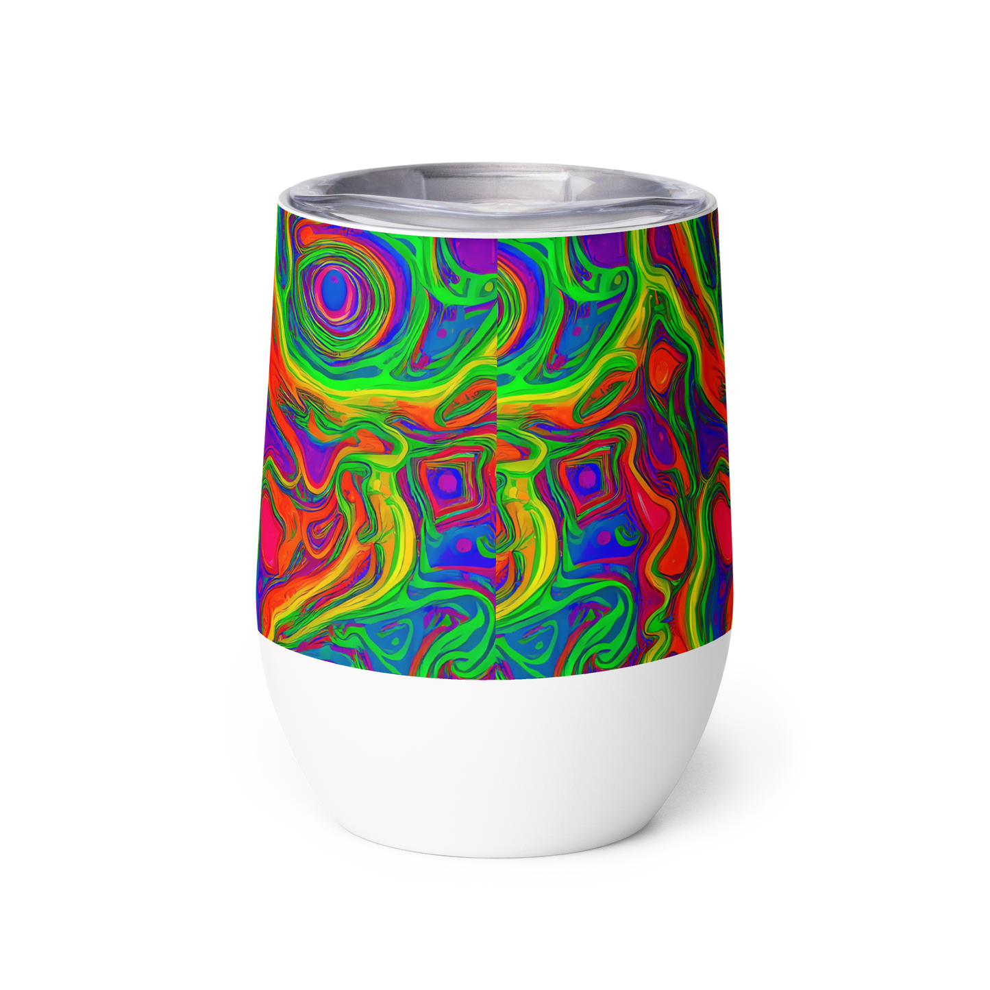 Wine Tumbler - Psychedelic Waves