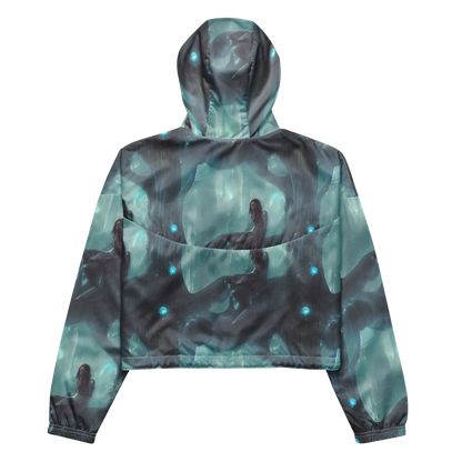 Women's Cropped Windbreaker - Liquid Serenity