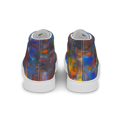 Men's High Top Canvas Shoes - Abstract Conflux