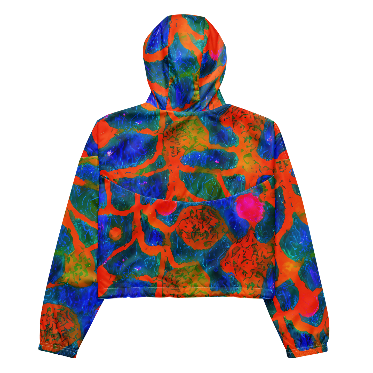 Women's Cropped Windbreaker - Vibrant Mosaic