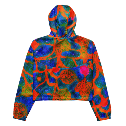 Women's Cropped Windbreaker - Vibrant Mosaic