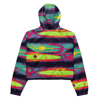 Women's Cropped Windbreaker - Astro Pop