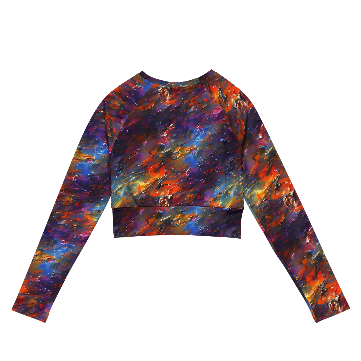 Long Sleeve Crop Top - Auroral Ripples