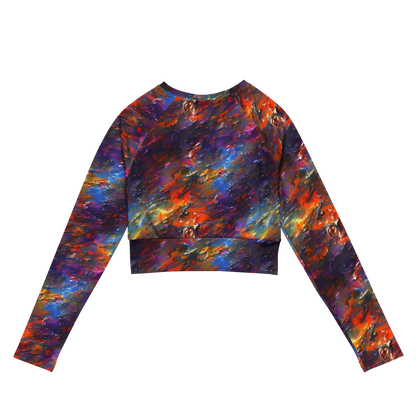 Long Sleeve Crop Top - Auroral Ripples