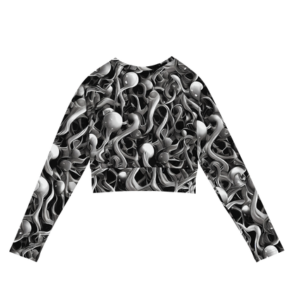 Long Sleeve Crop Top - Fluid Monochrome